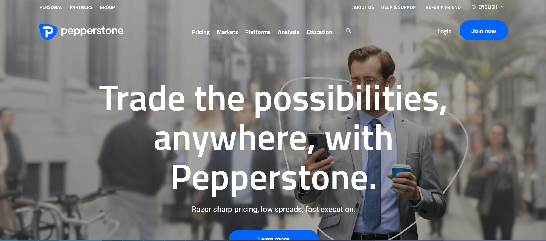 Die offizielle Webseite von CFD broker pepperstone