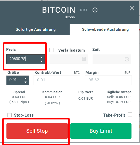 stop sell btc
