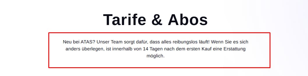 ATAS 14 Tage kostenlos testen
