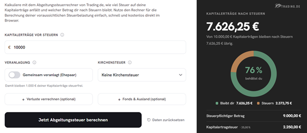Abgeltungssteuerrechner
