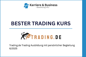 Auszeichnung zur besten Trading Ausbildung und Kurs für Trading.de von Bewerbung.info