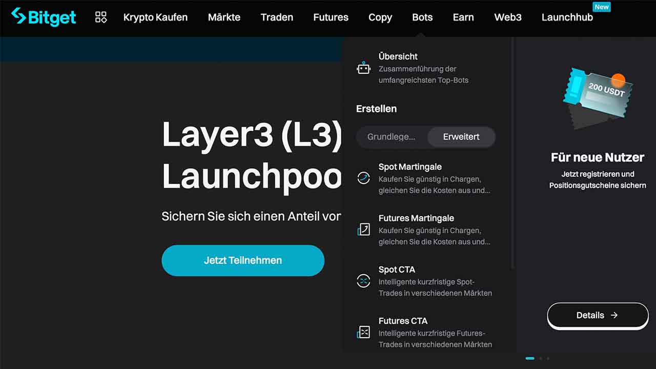 Bitget Bot Auswahl
