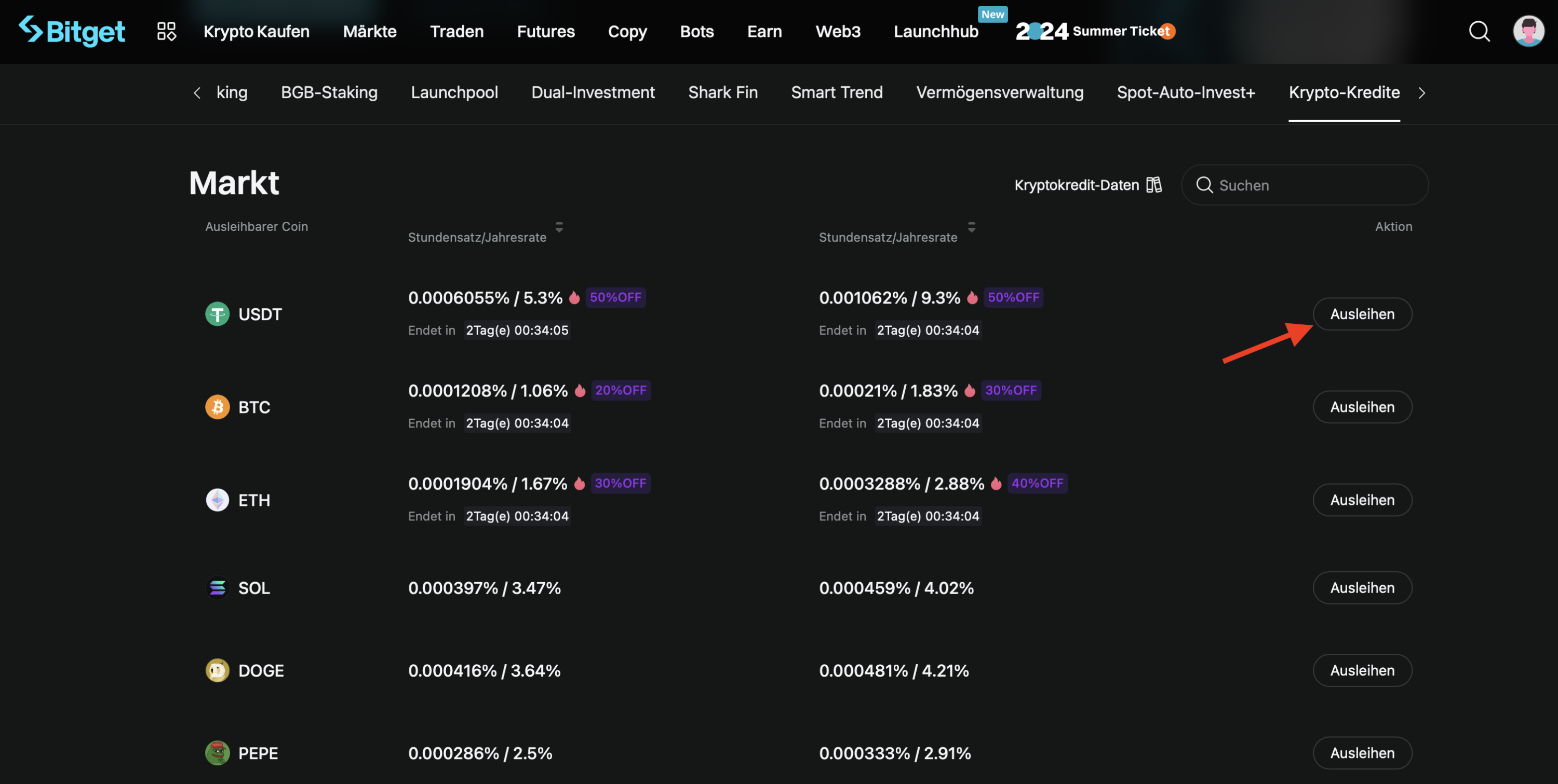 Bitget Crypto Lending