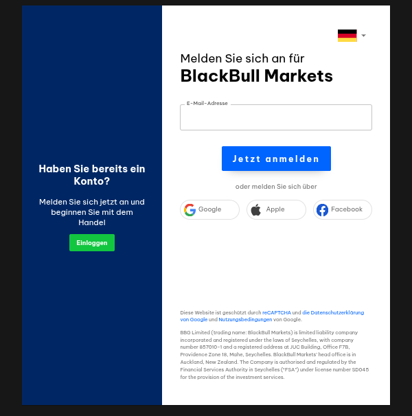 Demokonto bei BlackBull Markets