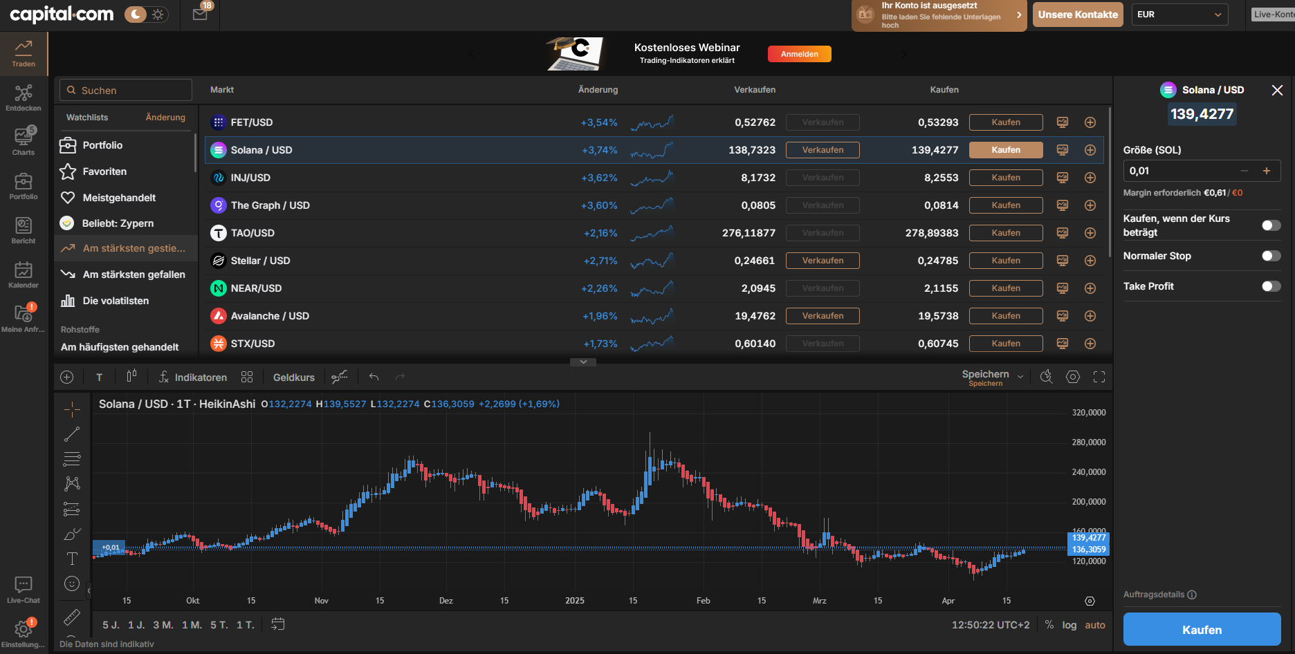 CFD Broker Plattform von Capital.com