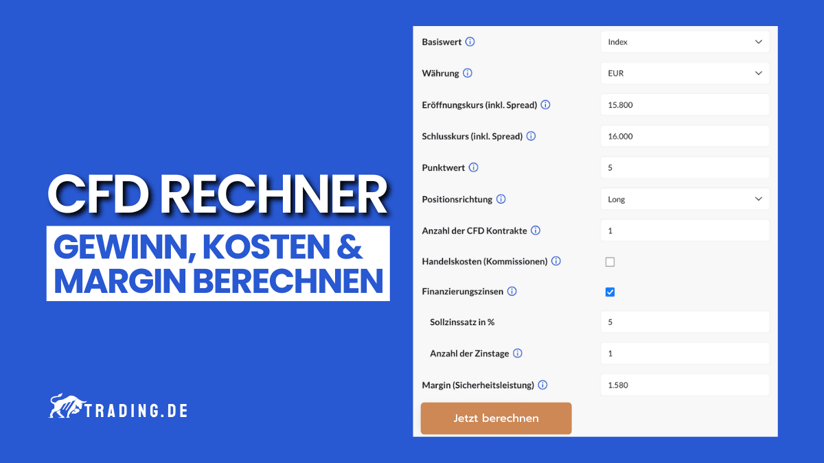 CFD Trading Rechner | Gewinn, Hebel & Kosten berechnen