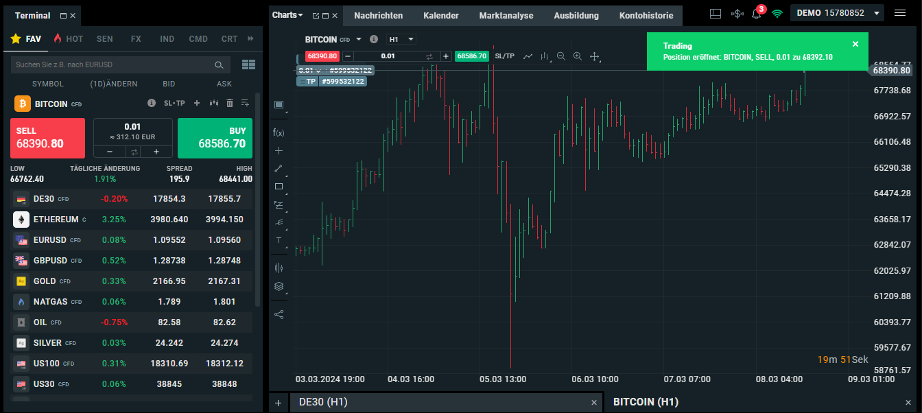 CFDs handeln bei XTB