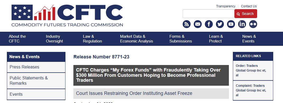 CFTC Anklage gegen MyForexFunds