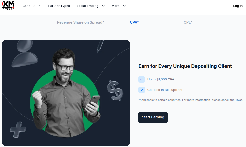 XM CPA Raten für Partner