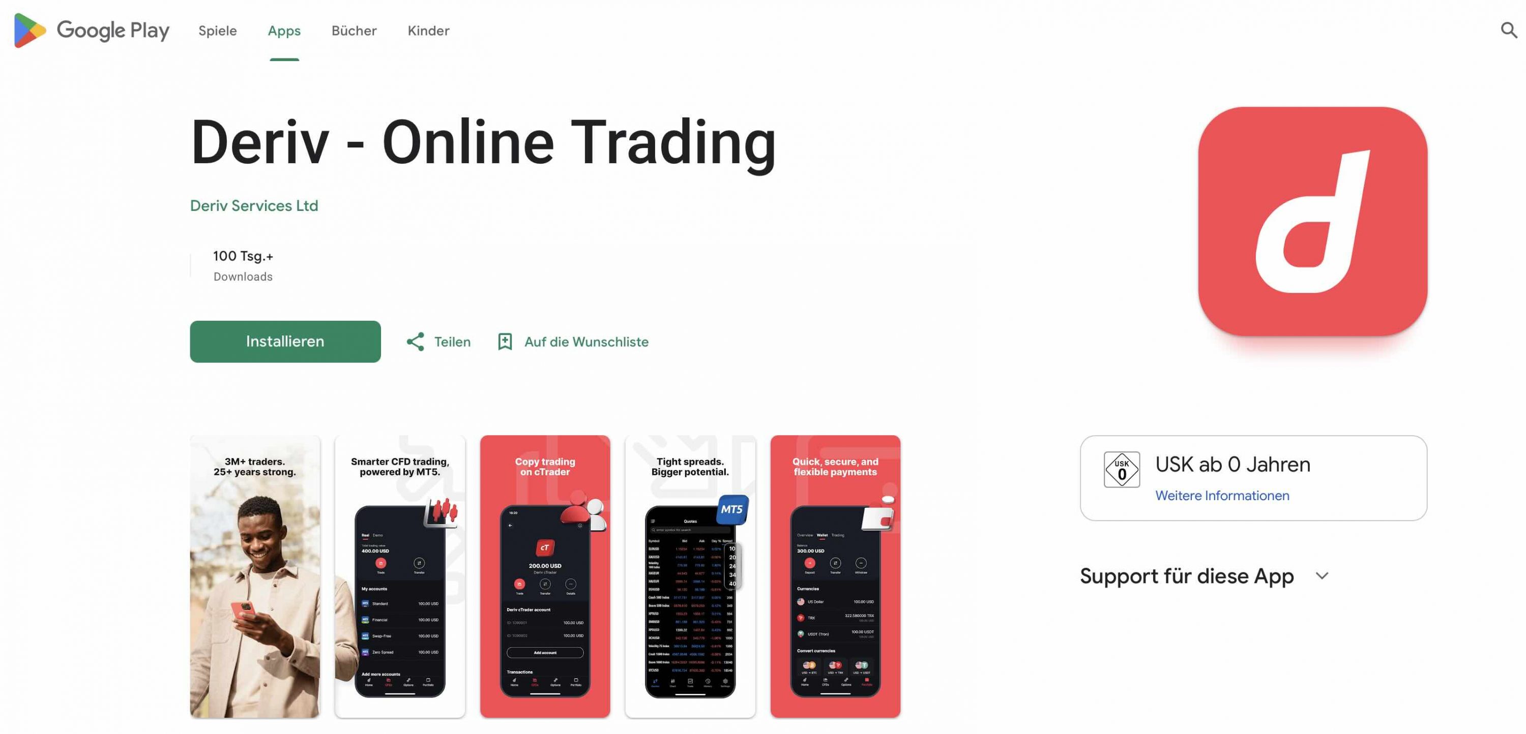 Deriv App Google Play Store