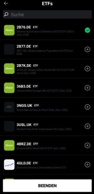 ETFs in der xStation App von XTB finden