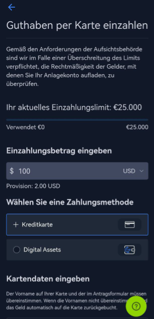 Geld bei Freedom24 einzahlen