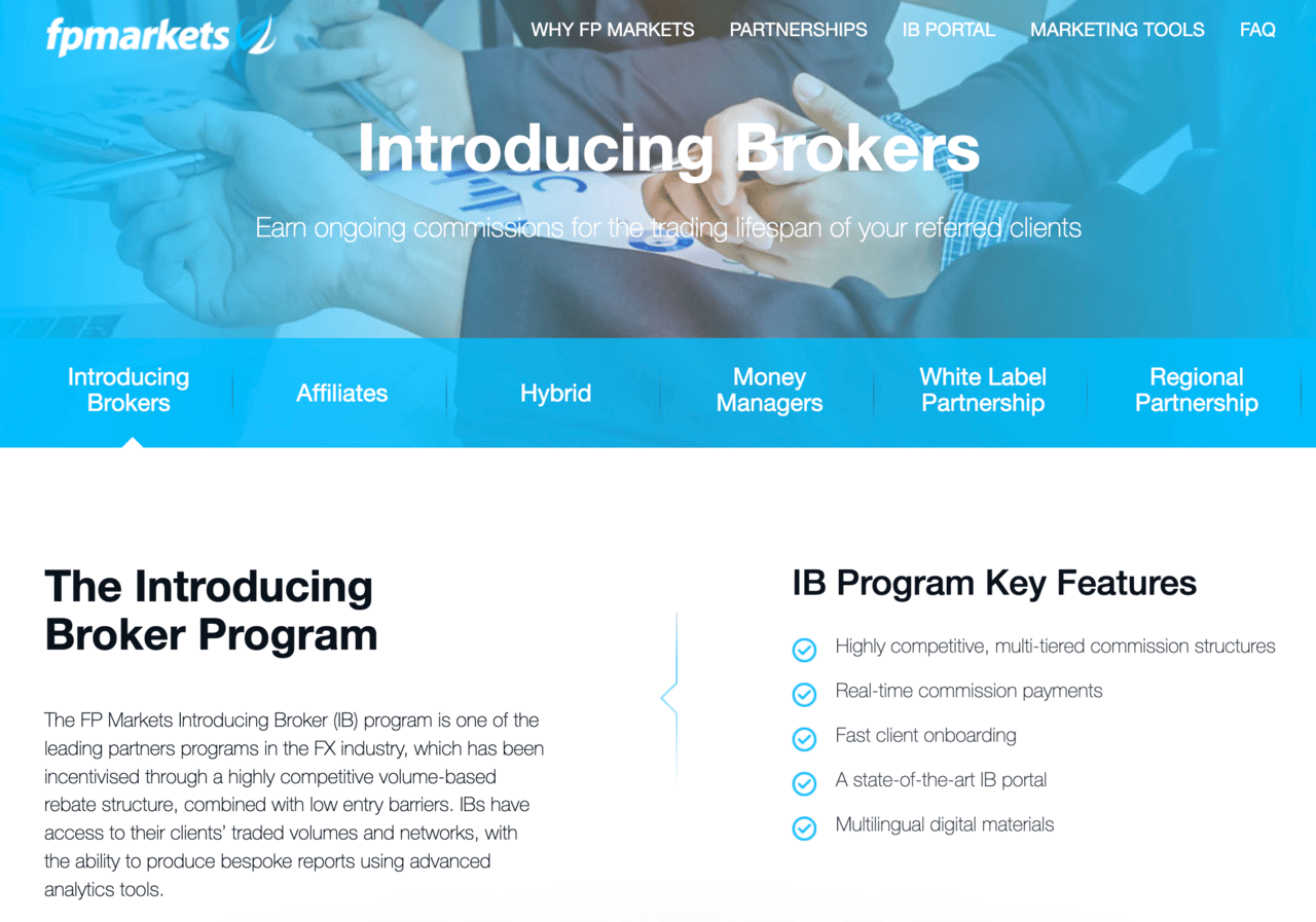 FP Markets Introducing Broker Programm