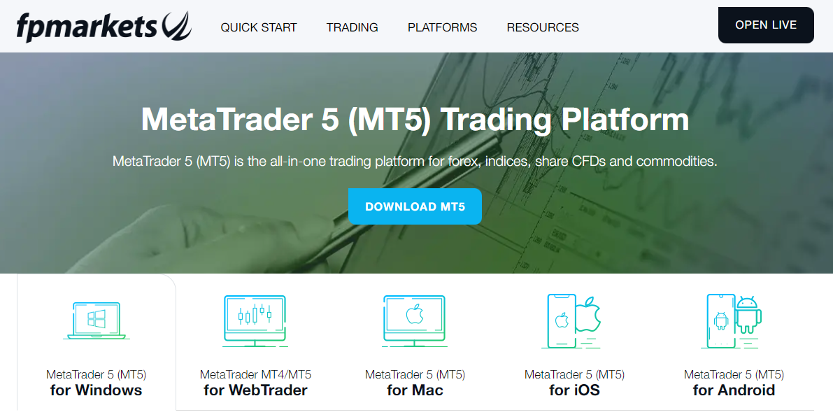 FP Markets MT5 Plattform