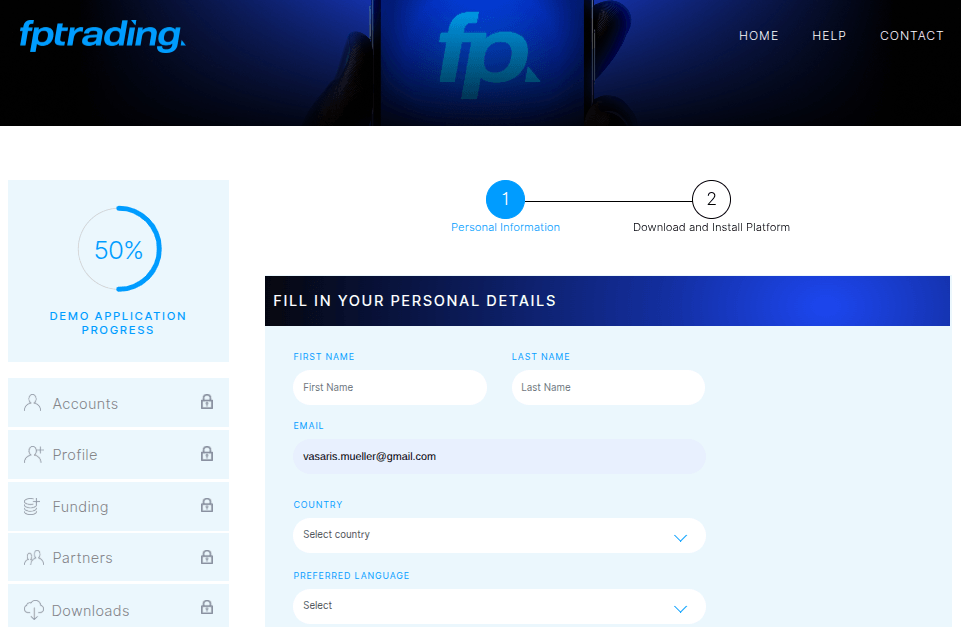 Demokonto für Daytrading bei FP Trading einrichten