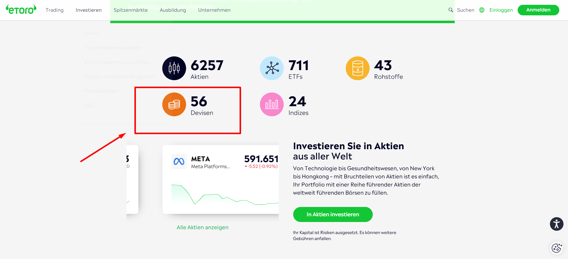 Forex Broker Etoro mit 56 Devisen