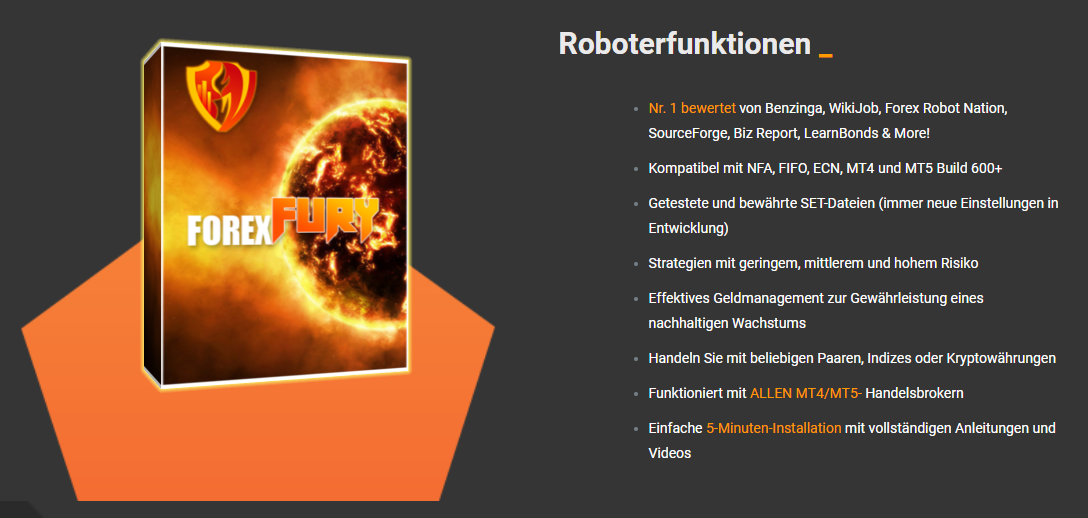 Forex Fury Trading Bot Funktionen