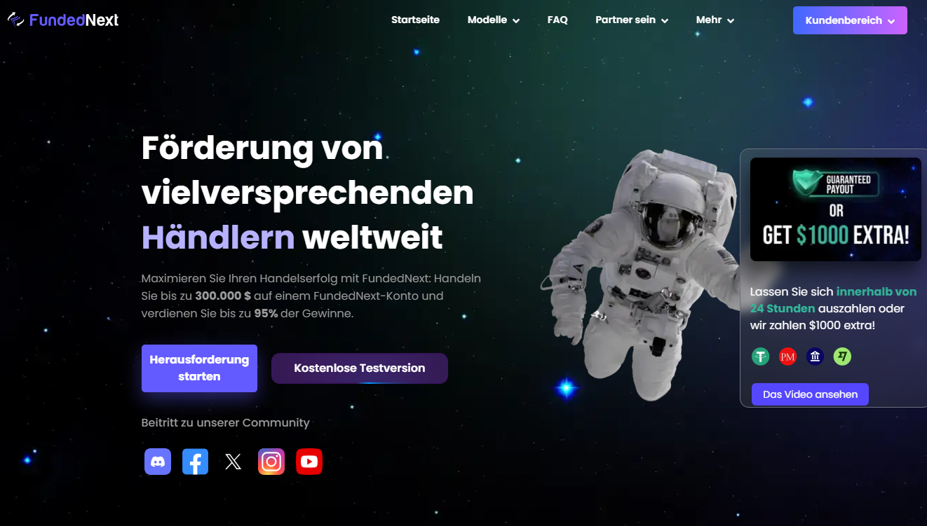 Fundednext Website Screenshot