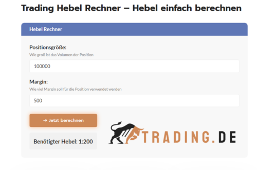 Hebel Rechner Trading.de