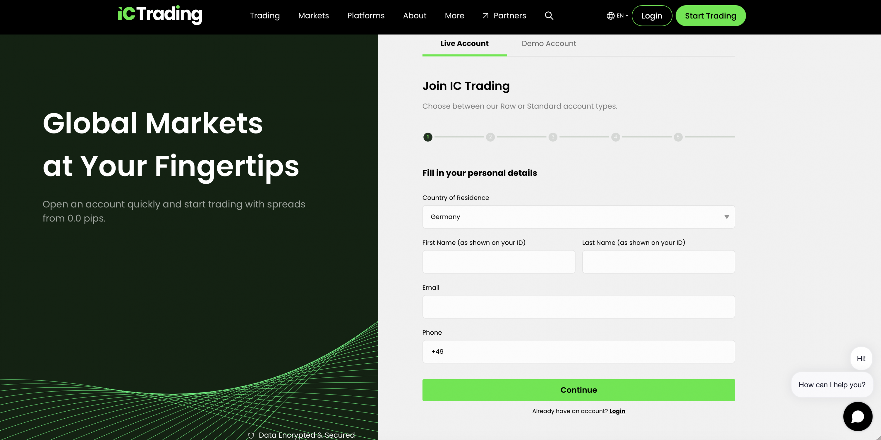 IC Trading Registrierung