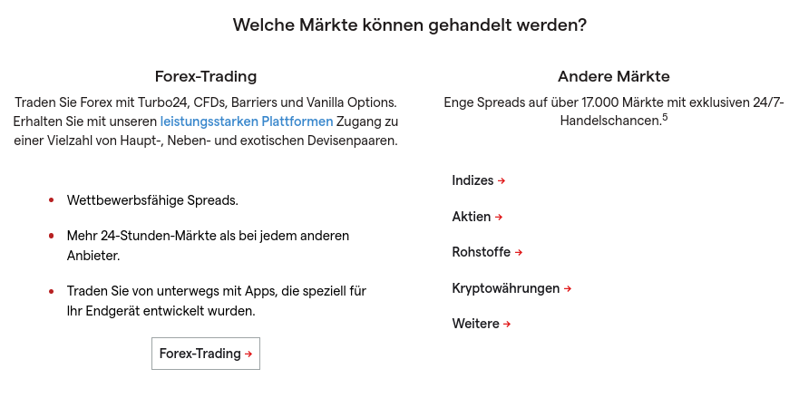 Märkte bei IG
