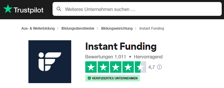 Instant Funding Trustpilot Bewertung