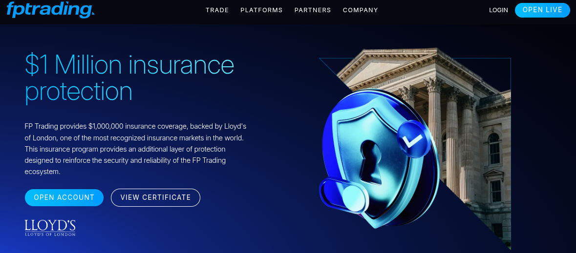 Versicherung bis 1 Million von FP Trading
