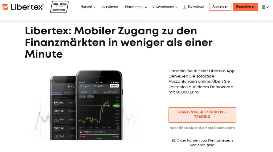 CFD App von Libertex