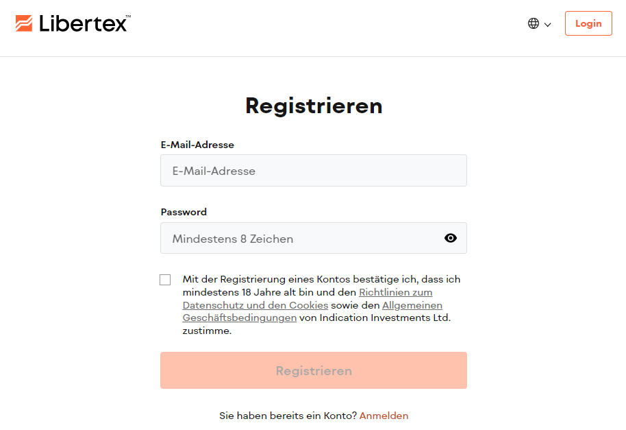 Libertex Registrierung