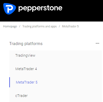 MT5 als Trading Plattform bei Pepperstone