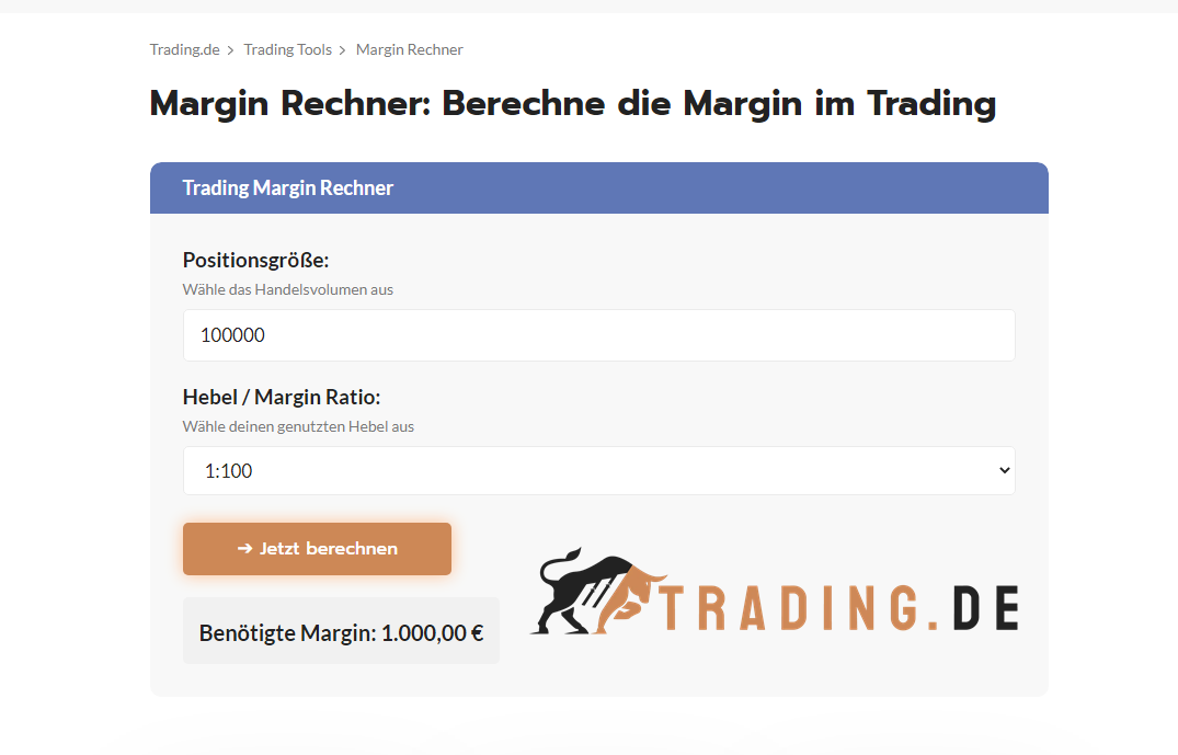 Margin Rechner Trading.de
