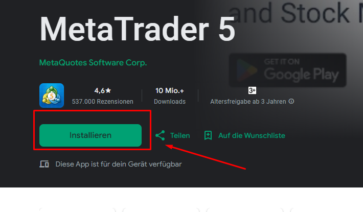 MetaTrader 5 App download