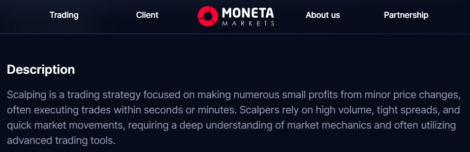 Moneta Markets erlaubt Scalping
