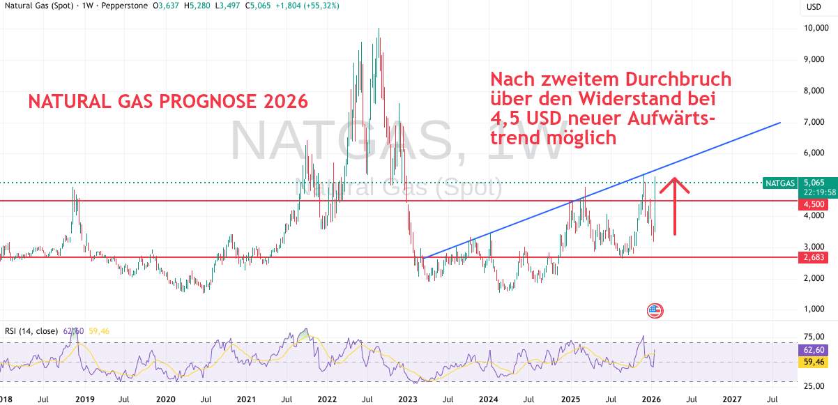 Erdgas Prognose für 2026 (Januar)