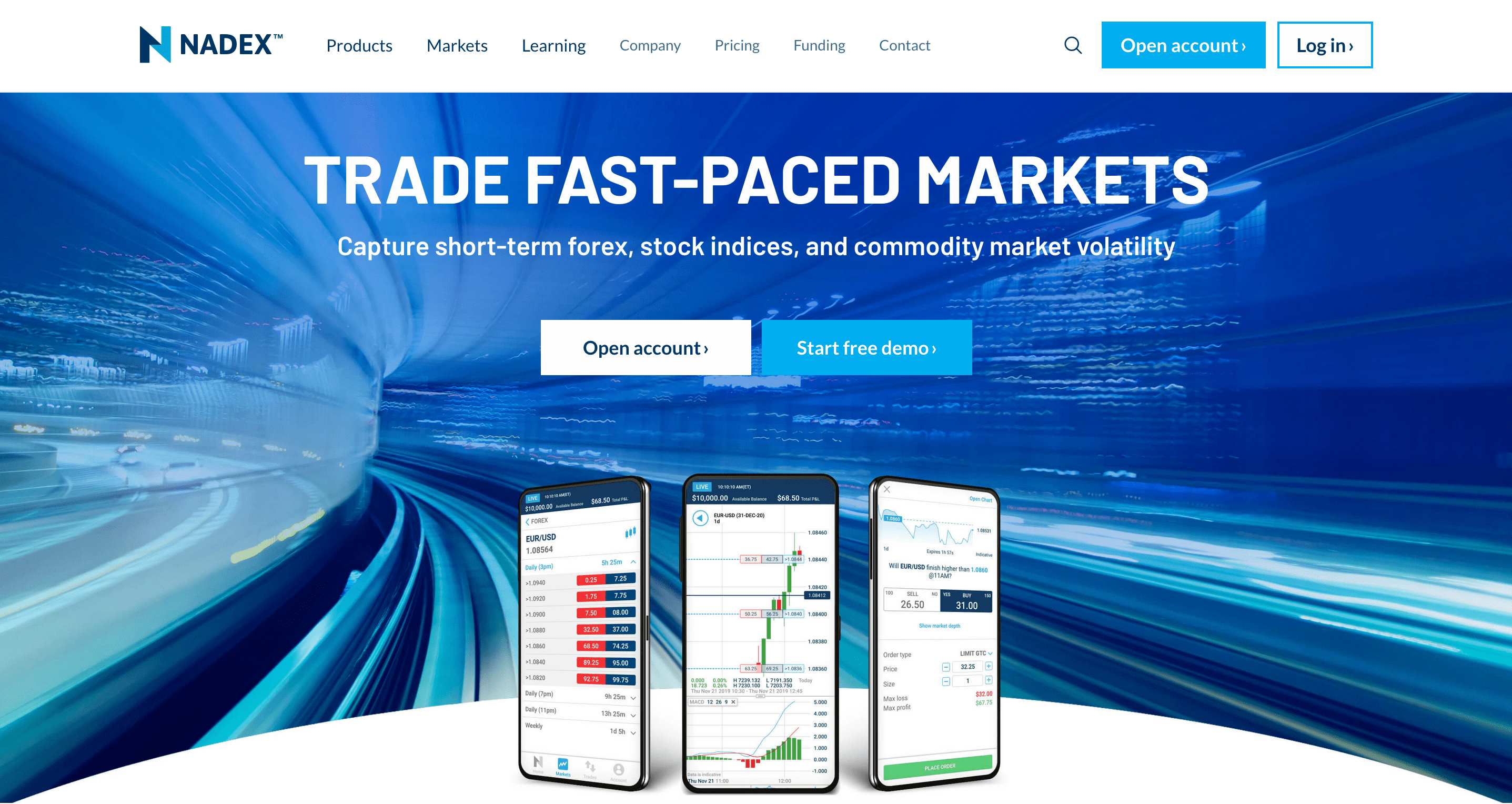 Nadex Startseite