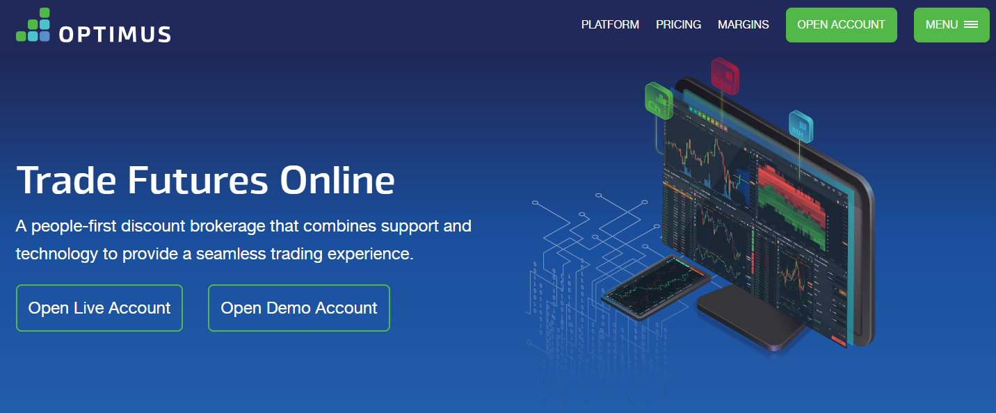 Optimus Futures Webseite Screenshot