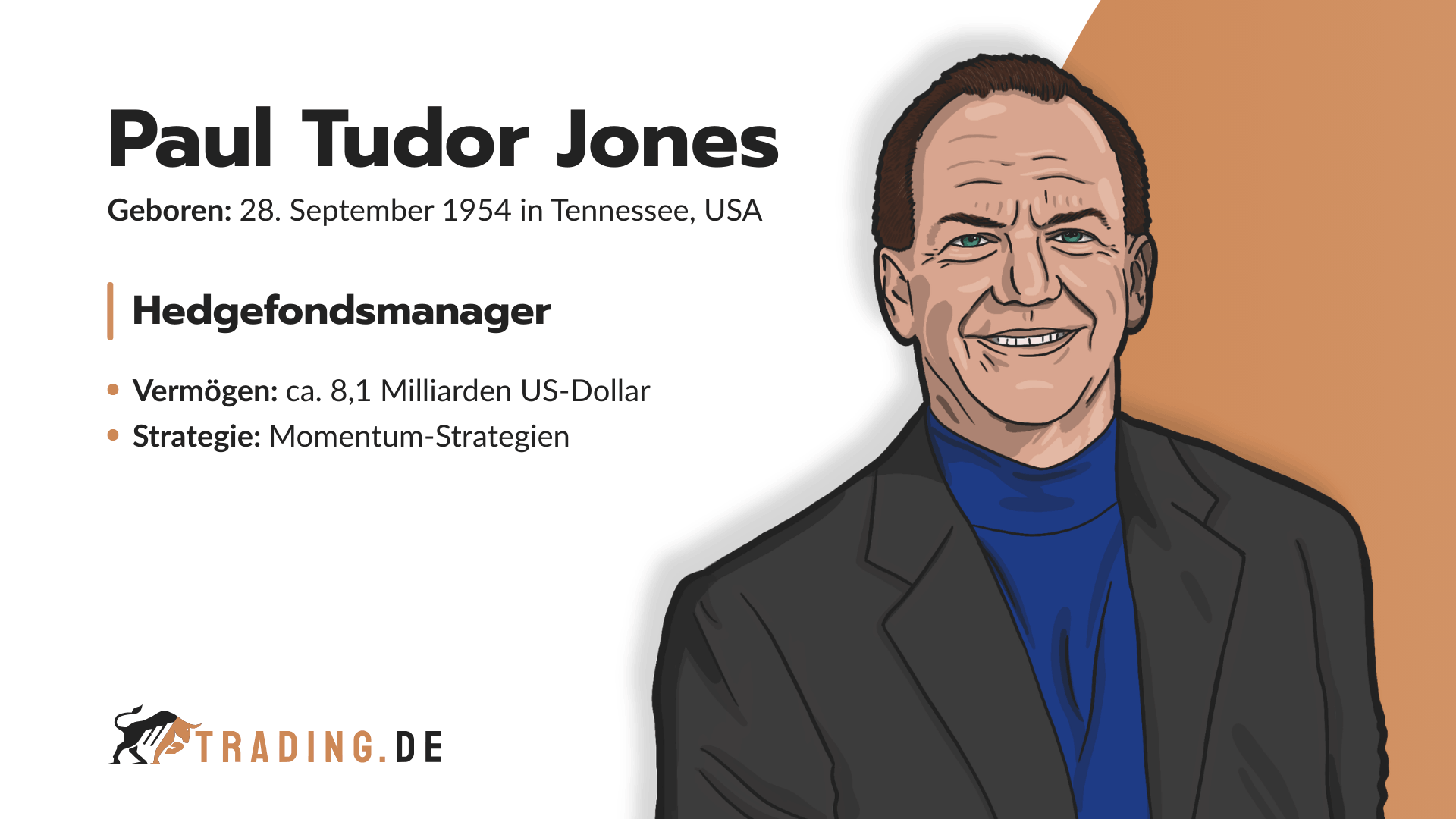 Paul Tudor Jones Hedgefondsmanager aus Tennessee mit 8,1 Milliarden US-Dollar Vermögen und Fokus auf Momentum-Strategien