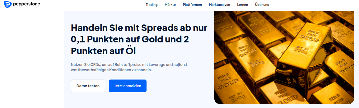 Rohstoffhandel bei Pepperstone