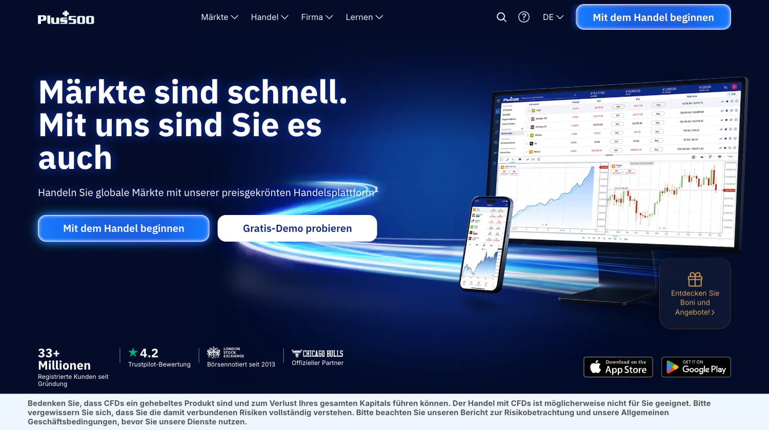 Plus500 Online Trading Plattform