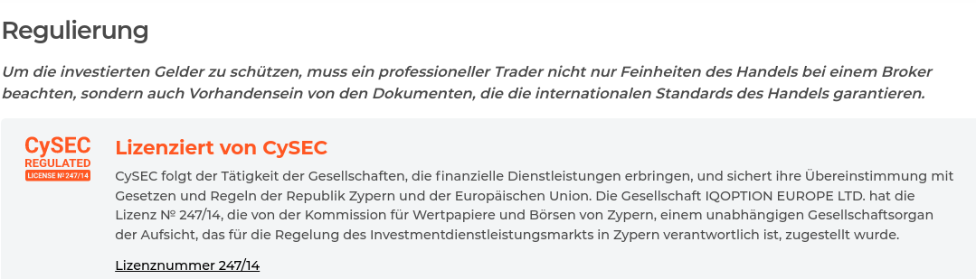 Regulierung einer Handelsplattform