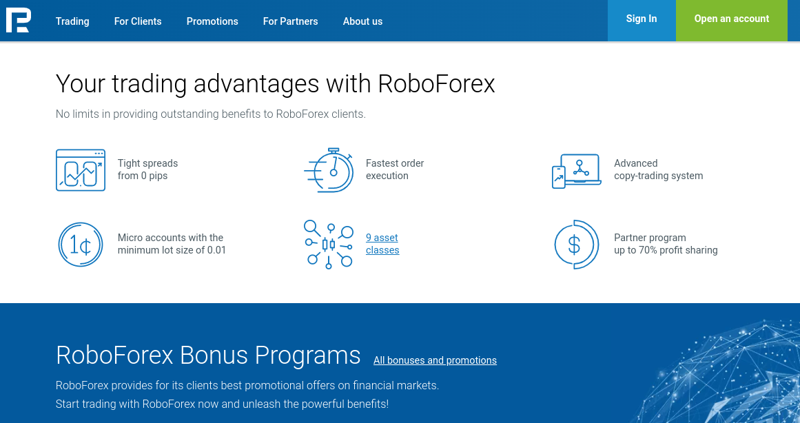 Roboforex Webseite