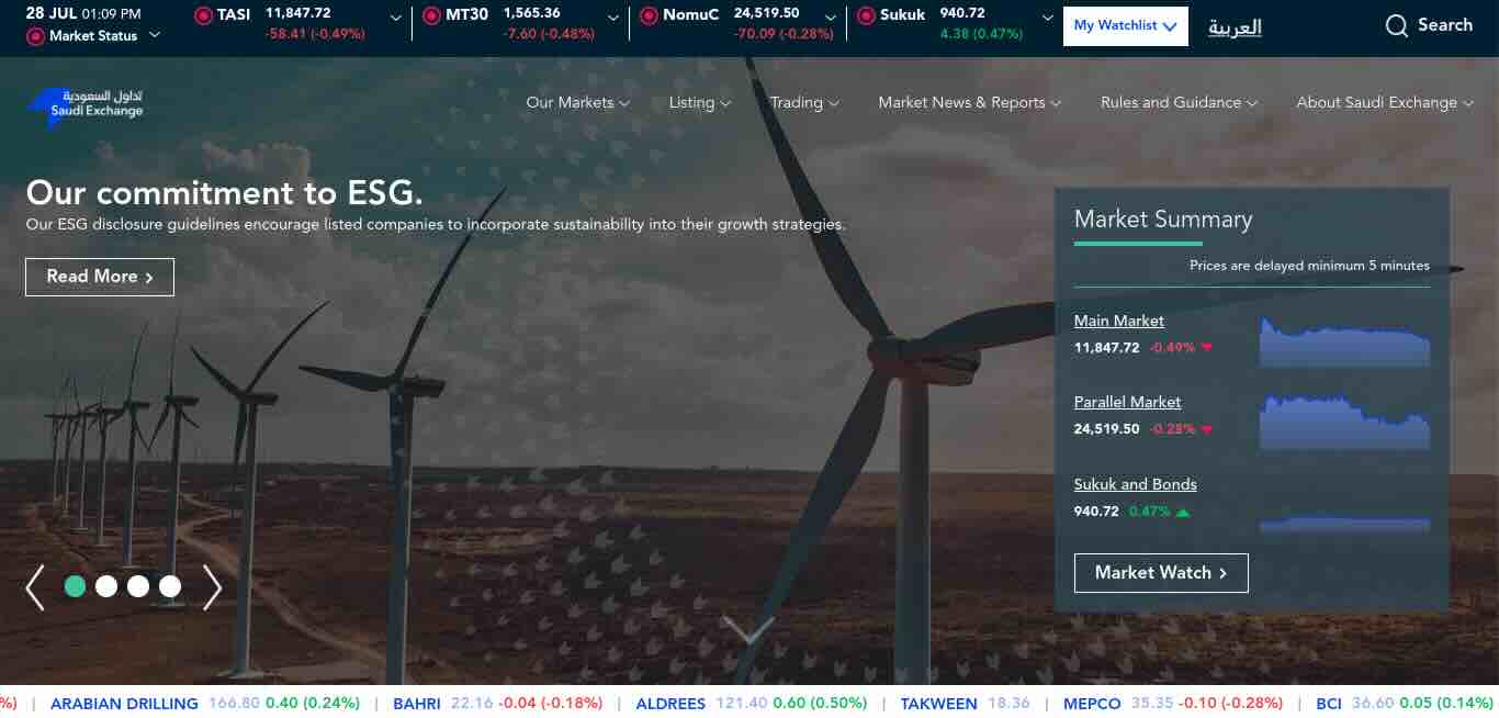 Saudische Börse öffnet von Sonntag bis Donnerstag