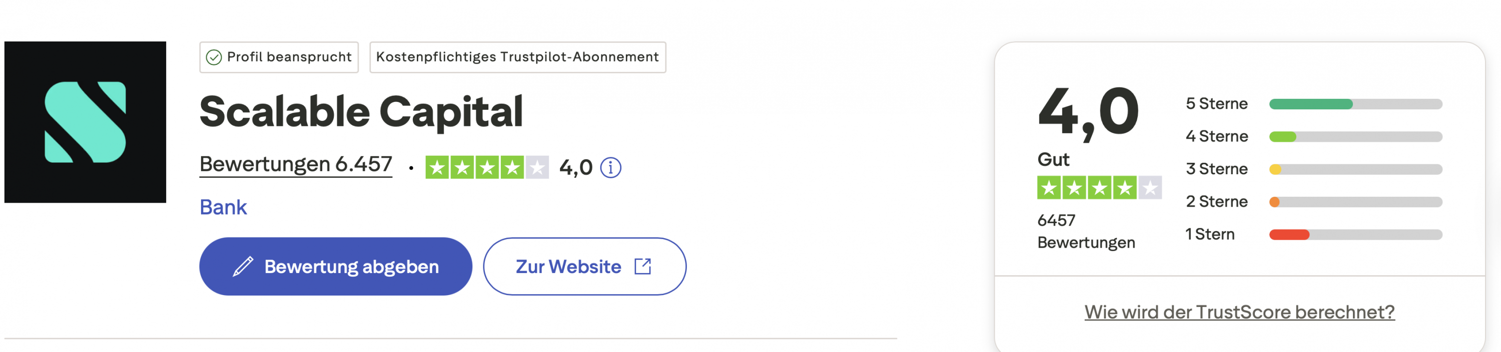 Scalable Capital Trustpilot