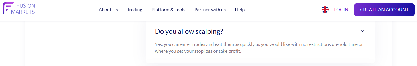 Scalping ist bei Fusion Markets möglich