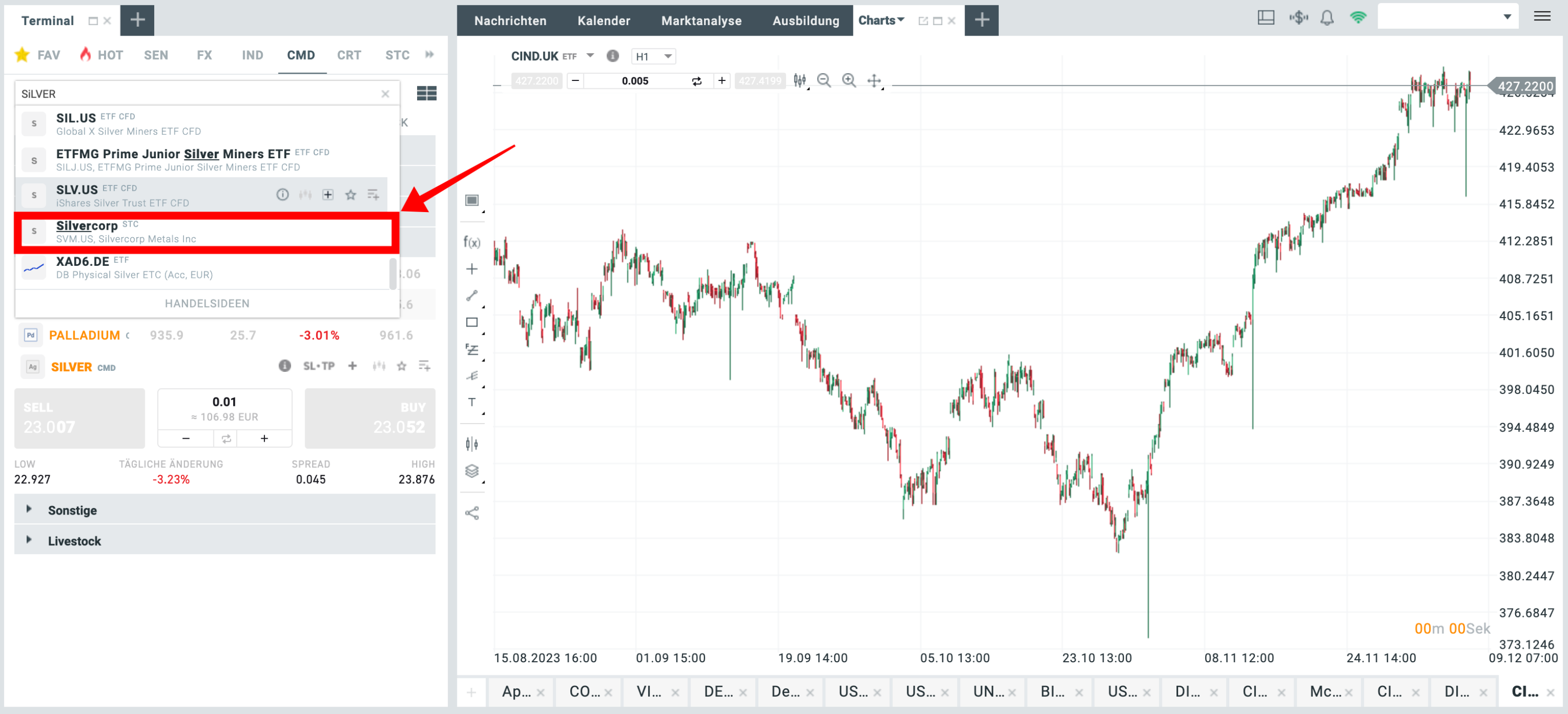 Silber Aktien kaufen bei XTB