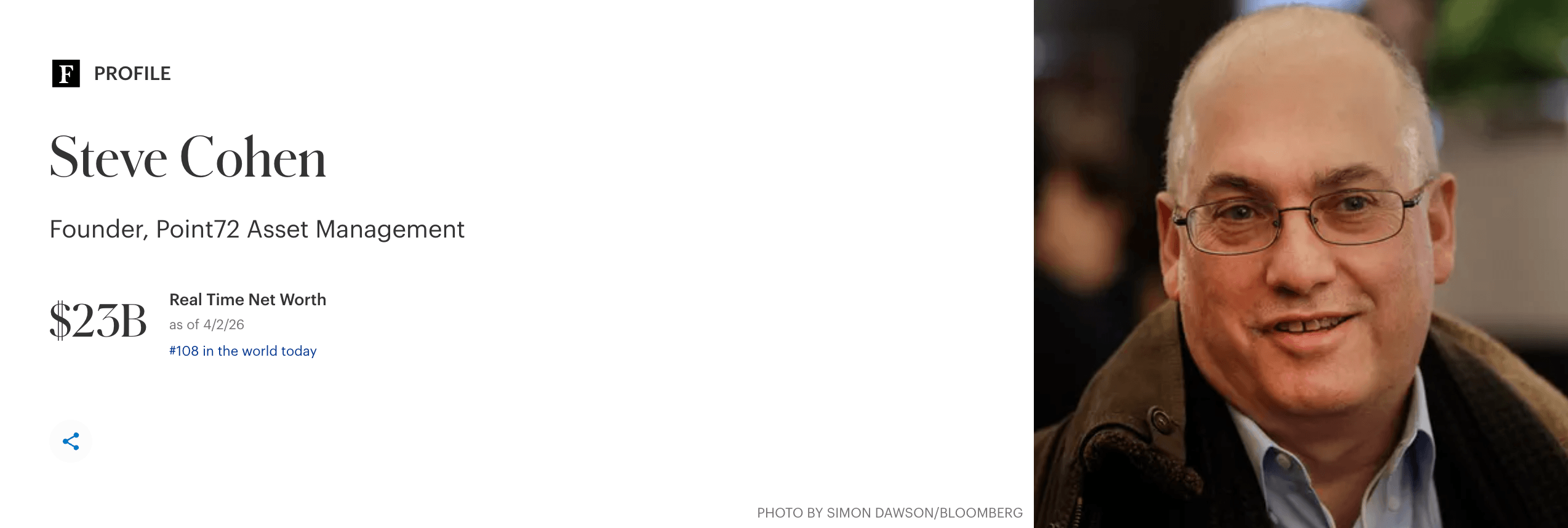 Steven A. Cohen Vermögen Forbes