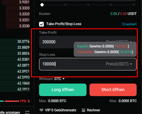 Stop Loss und Take Profit beim Krypto Hebel Trading nutzen