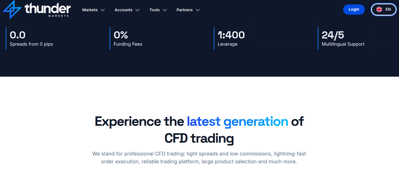 Thundrr Markets Webseite