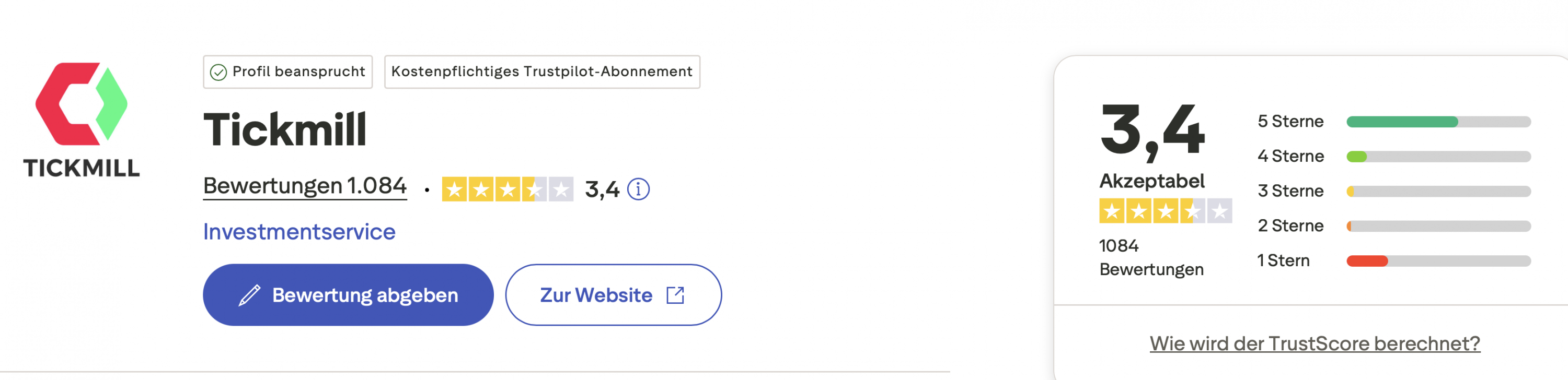 Tickmill Trustpilot