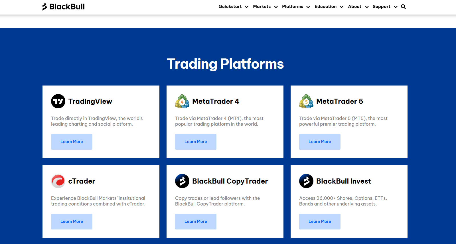 Trading Plattformen bei BlackBull